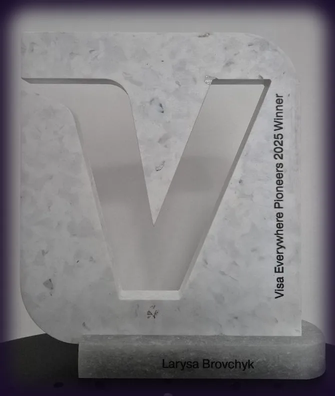 Visa Everywhere Pioneers 2025 winner's award