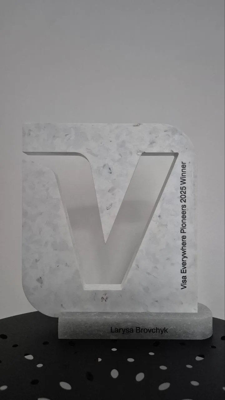 The Visa Everywhere Pioneers 2025 winner's award