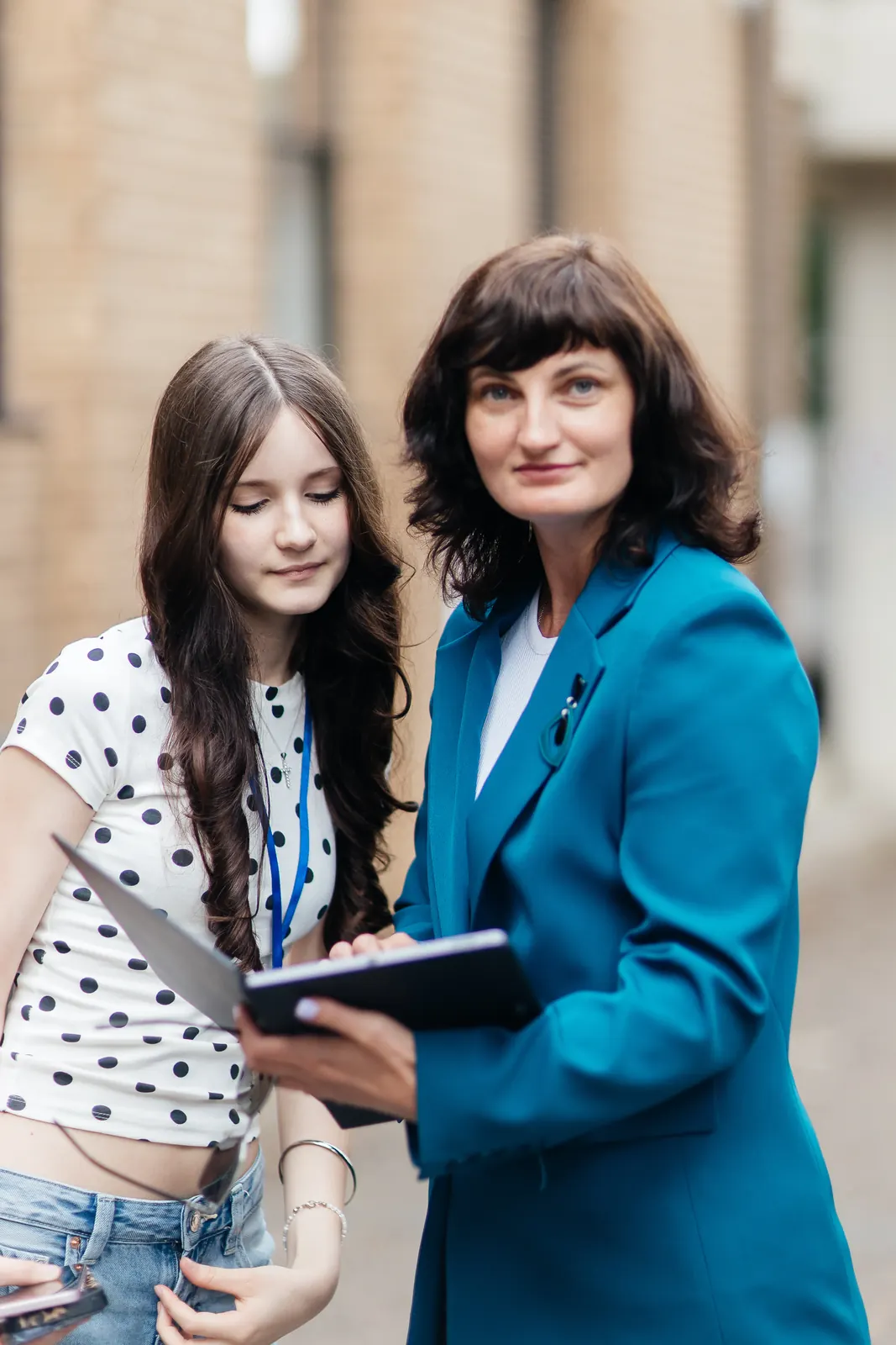 Larysa Brovchuk with a colleague